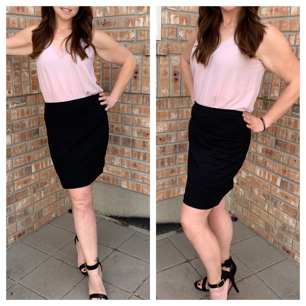 Express bodycon banded stretch knit skirt